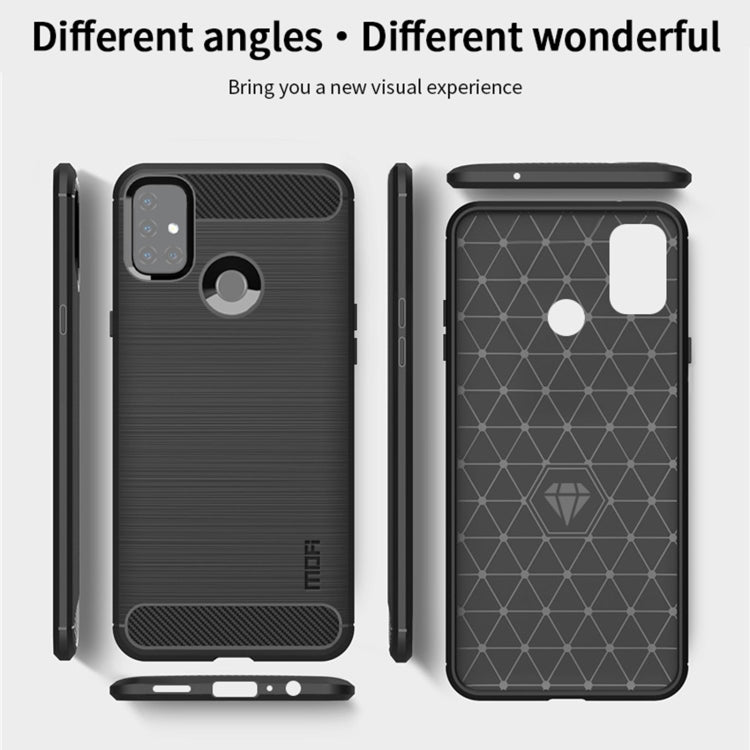 For OnePlus Nord N10 5G MOFI Gentleness Series Brushed Texture Carbon Fiber Soft TPU Case(Grey) - OnePlus Cases by MOFI | Online Shopping South Africa | PMC TechLife | Buy Now Pay Later Mobicred