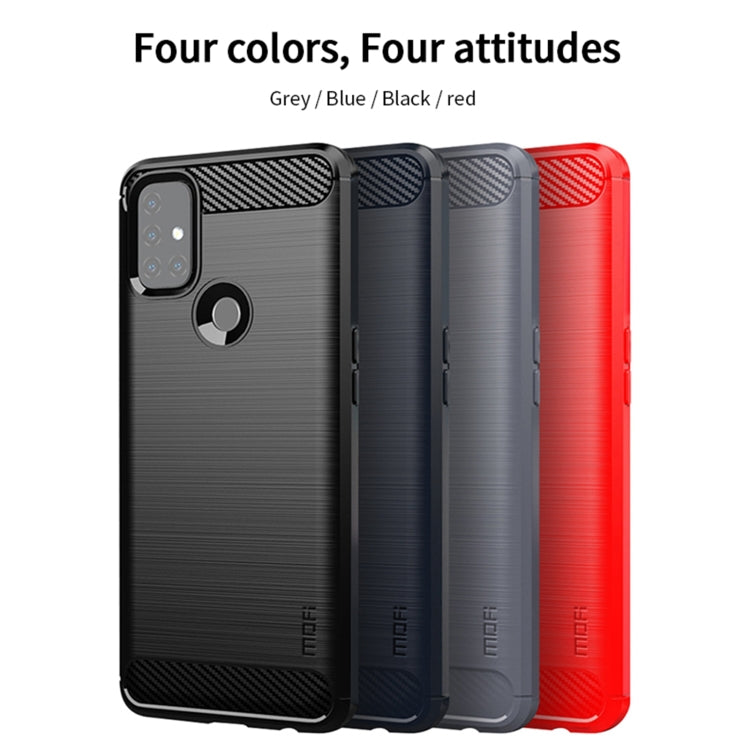 For OnePlus Nord N10 5G MOFI Gentleness Series Brushed Texture Carbon Fiber Soft TPU Case(Grey) - OnePlus Cases by MOFI | Online Shopping South Africa | PMC TechLife | Buy Now Pay Later Mobicred