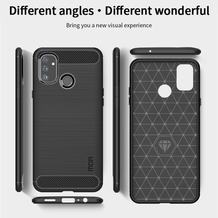 For OnePlus Nord N100 MOFI Gentleness Series Brushed Texture Carbon Fiber Soft TPU Case(Blue) - free shipping - PMC TechLife - Order now!