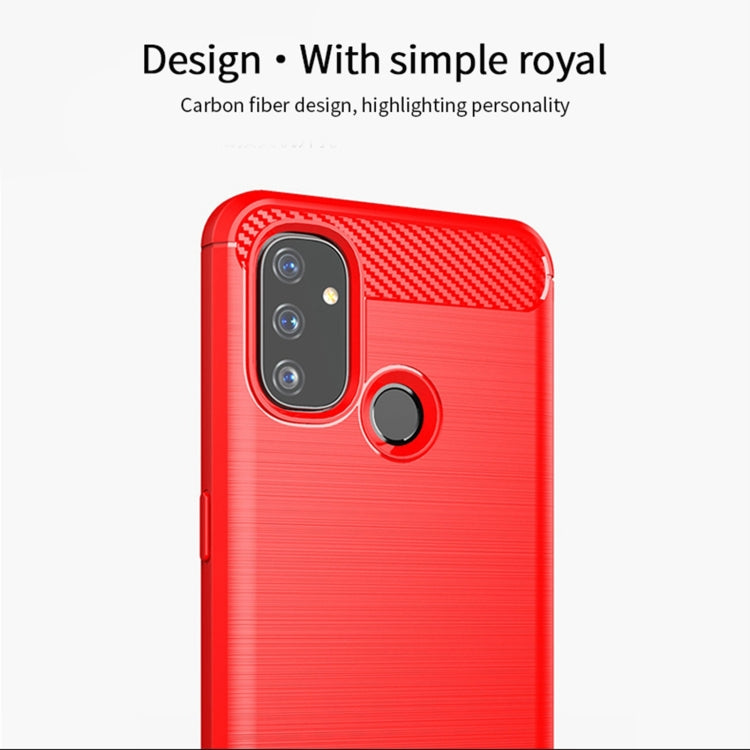 For OnePlus Nord N100 MOFI Gentleness Series Brushed Texture Carbon Fiber Soft TPU Case(Red) - OnePlus Cases by MOFI | Online Shopping South Africa | PMC TechLife | Buy Now Pay Later Mobicred