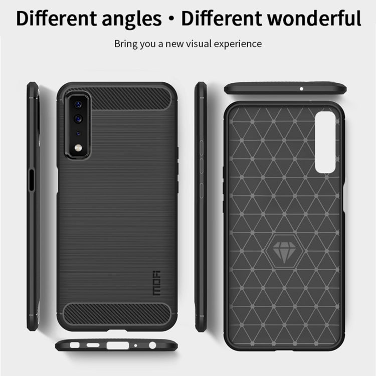 For LG Stylo 7 5G MOFI Gentleness Series Brushed Texture Carbon Fiber Soft TPU Case(Blue) - LG by MOFI | Online Shopping South Africa | PMC TechLife | Buy Now Pay Later Mobicred