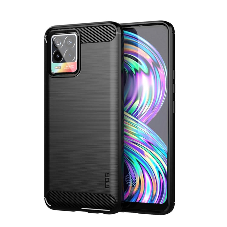 For OPPO Realme 8 / 8 Pro MOFI Gentleness Series Brushed Texture Carbon Fiber Soft TPU Case(Black) - Realme Cases by MOFI | Online Shopping South Africa | PMC TechLife