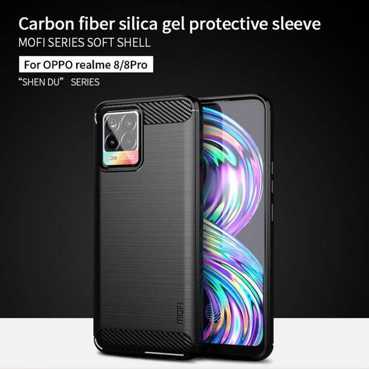 For OPPO Realme 8 / 8 Pro MOFI Gentleness Series Brushed Texture Carbon Fiber Soft TPU Case(Black) - Realme Cases by MOFI | Online Shopping South Africa | PMC TechLife