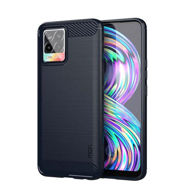 For OPPO Realme 8 / 8 Pro MOFI Gentleness Series Brushed Texture Carbon Fiber Soft TPU Case(Blue) - Realme Cases by MOFI | Online Shopping South Africa | PMC TechLife | Buy Now Pay Later Mobicred