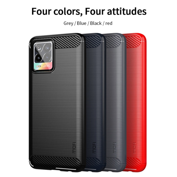 For OPPO Realme 8 / 8 Pro MOFI Gentleness Series Brushed Texture Carbon Fiber Soft TPU Case(Red) - free shipping - PMC TechLife - Order now!