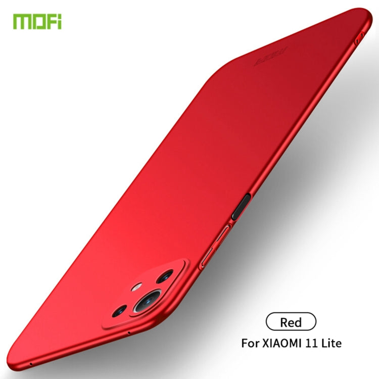 For Xiaomi Mi 11 Lite MOFI Frosted PC Ultra-thin Hard Case(Red) - Xiaomi Cases by MOFI | Online Shopping South Africa | PMC TechLife | Buy Now Pay Later Mobicred
