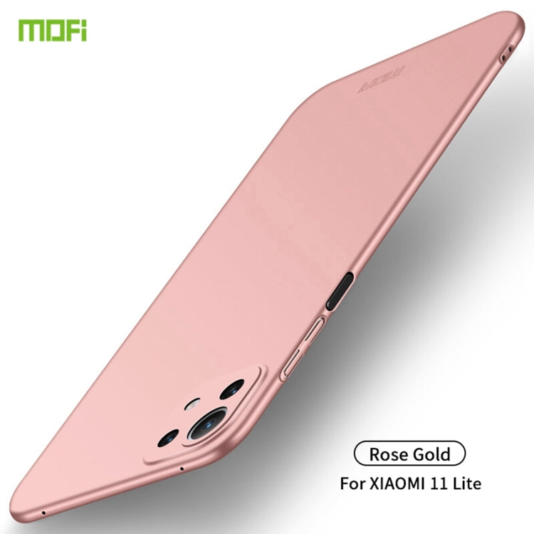 For Xiaomi Mi 11 Lite MOFI Frosted PC Ultra-thin Hard Case(Rose Gold) - Xiaomi Cases by MOFI | Online Shopping South Africa | PMC TechLife | Buy Now Pay Later Mobicred