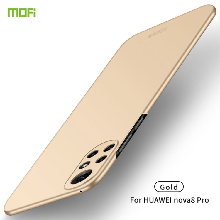 For Huawei Nova 8 Pro MOFI Frosted PC Ultra-thin Hard Case(Gold) - Huawei Cases by MOFI | Online Shopping South Africa | PMC TechLife | Buy Now Pay Later Mobicred