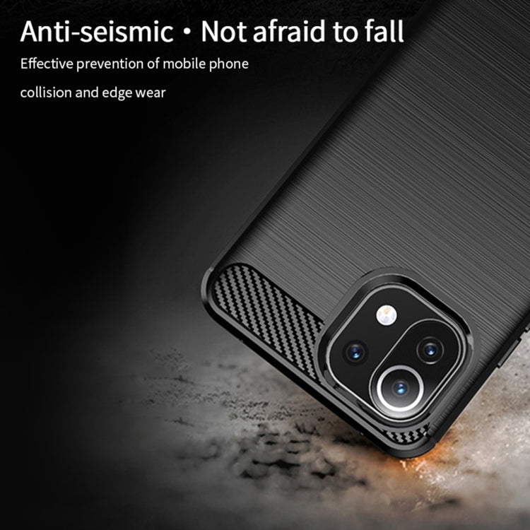 For Xiaomi Mi 11 Lite MOFI Gentleness Series Brushed Texture Carbon Fiber Soft TPU Case(Blue) - Xiaomi Cases by MOFI | Online Shopping South Africa | PMC TechLife | Buy Now Pay Later Mobicred
