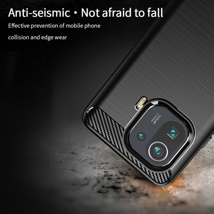 For Xiaomi Mi 11 Pro MOFI Gentleness Series Brushed Texture Carbon Fiber Soft TPU Case(Blue) - Xiaomi Cases by MOFI | Online Shopping South Africa | PMC TechLife | Buy Now Pay Later Mobicred