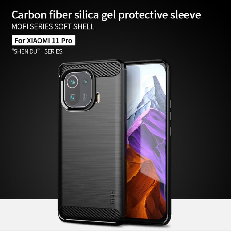 For Xiaomi Mi 11 Pro MOFI Gentleness Series Brushed Texture Carbon Fiber Soft TPU Case(Red) - Xiaomi Cases by MOFI | Online Shopping South Africa | PMC TechLife | Buy Now Pay Later Mobicred