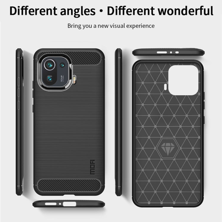 For Xiaomi Mi 11 Pro MOFI Gentleness Series Brushed Texture Carbon Fiber Soft TPU Case(Red) - Xiaomi Cases by MOFI | Online Shopping South Africa | PMC TechLife | Buy Now Pay Later Mobicred