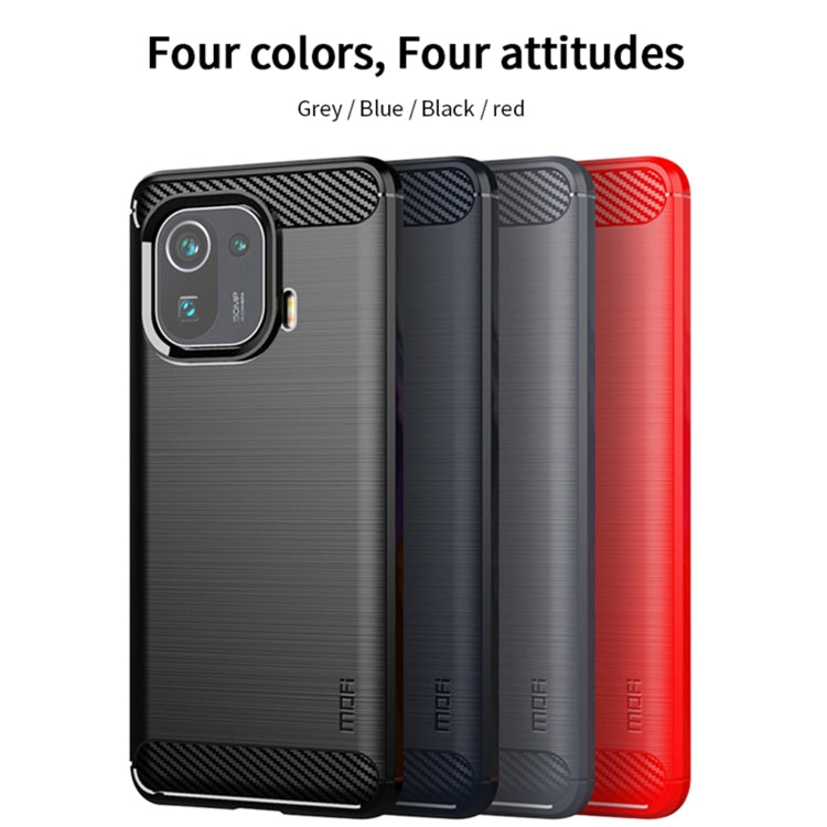 For Xiaomi Mi 11 Pro MOFI Gentleness Series Brushed Texture Carbon Fiber Soft TPU Case(Red) - Xiaomi Cases by MOFI | Online Shopping South Africa | PMC TechLife | Buy Now Pay Later Mobicred