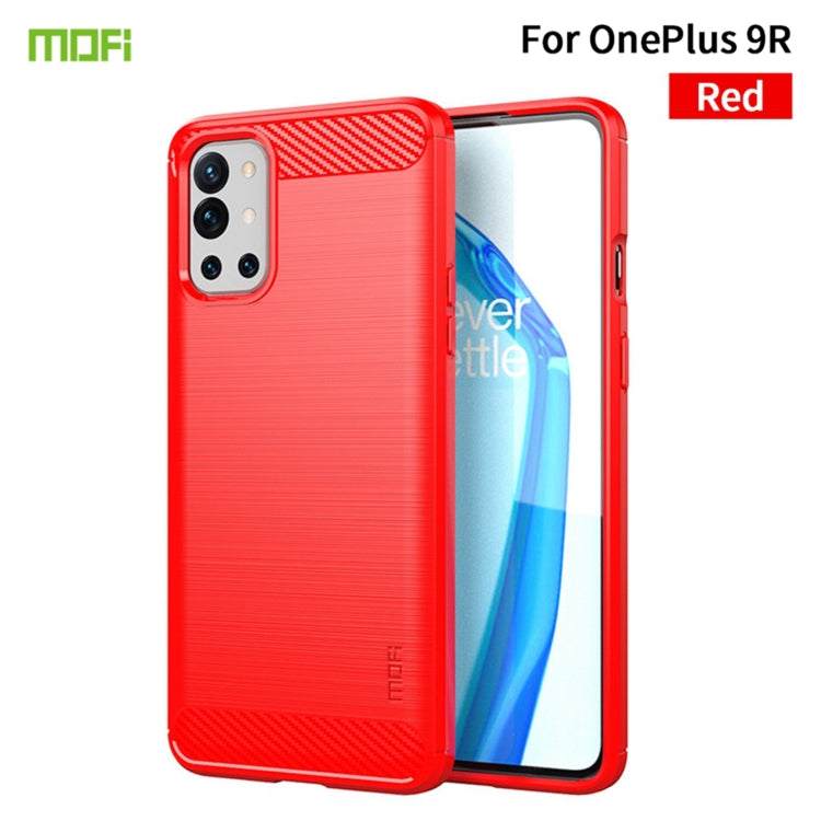 For OnePlus 9R MOFI Gentleness Series Brushed Texture Carbon Fiber Soft TPU Case(Red) - OnePlus Cases by MOFI | Online Shopping South Africa | PMC TechLife | Buy Now Pay Later Mobicred