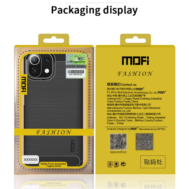 For OnePlus 9R MOFI Gentleness Series Brushed Texture Carbon Fiber Soft TPU Case(Blue) - OnePlus Cases by MOFI | Online Shopping South Africa | PMC TechLife | Buy Now Pay Later Mobicred