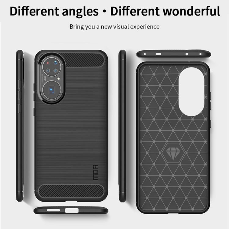 For Huawei P50 Pro MOFI Gentleness Series Brushed Texture Carbon Fiber Soft TPU Case(Black) - Huawei Cases by MOFI | Online Shopping South Africa | PMC TechLife | Buy Now Pay Later Mobicred