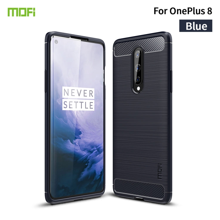 For OnePlus 8 MOFI Gentleness Series Brushed Texture Carbon Fiber Soft TPU Case(Blue) - OnePlus Cases by MOFI | Online Shopping South Africa | PMC TechLife