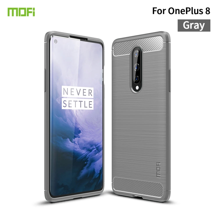 For OnePlus 8 MOFI Gentleness Series Brushed Texture Carbon Fiber Soft TPU Case(Gray) - free shipping - PMC TechLife - Order now!