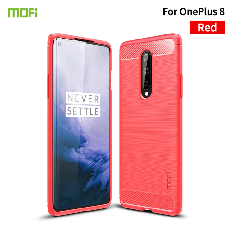 For OnePlus 8 MOFI Gentleness Series Brushed Texture Carbon Fiber Soft TPU Case(Red) - OnePlus Cases by MOFI | Online Shopping South Africa | PMC TechLife | Buy Now Pay Later Mobicred