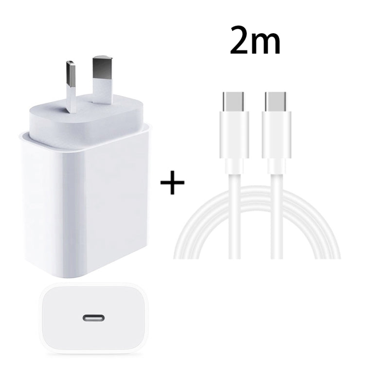 20W PD 3.0 Travel Fast Charger Power Adapter with USB-C / Type-C to Type-C Fast Charge Data Cable, AU Plug(2m) - free shipping - PMC Jewellery - Order now!