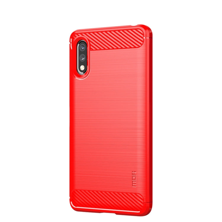 For Sony Xperia ACE ll MOFI Gentleness Series Brushed Texture Carbon Fiber Soft TPU Case(Red) - Sony Cases by MOFI | Online Shopping South Africa | PMC TechLife | Buy Now Pay Later Mobicred