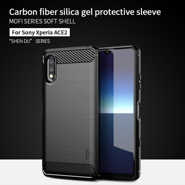 For Sony Xperia ACE ll MOFI Gentleness Series Brushed Texture Carbon Fiber Soft TPU Case(Red) - Sony Cases by MOFI | Online Shopping South Africa | PMC TechLife | Buy Now Pay Later Mobicred