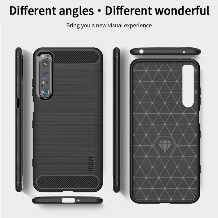 For Sony Xperia 1 lll MOFI Gentleness Series Brushed Texture Carbon Fiber Soft TPU Case(Gray) - Sony Cases by MOFI | Online Shopping South Africa | PMC TechLife | Buy Now Pay Later Mobicred