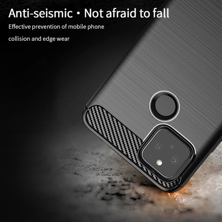 For Google Pixel 5a 5G MOFI Gentleness Series Brushed Texture Carbon Fiber Soft TPU Case(Blue) - Google Cases by MOFI | Online Shopping South Africa | PMC TechLife | Buy Now Pay Later Mobicred