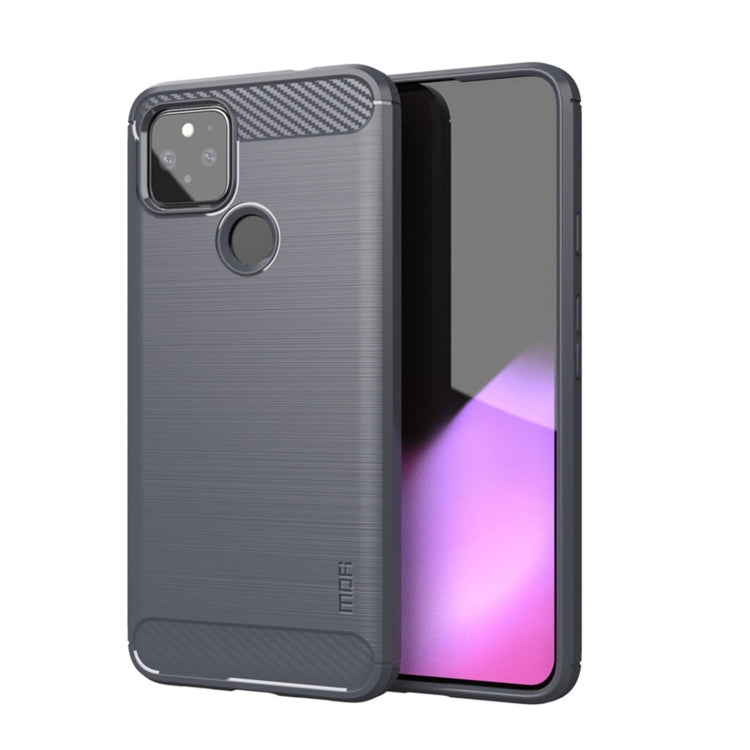 For Google Pixel 5a 5G MOFI Gentleness Series Brushed Texture Carbon Fiber Soft TPU Case(Grey) - free shipping - PMC TechLife - Order now!