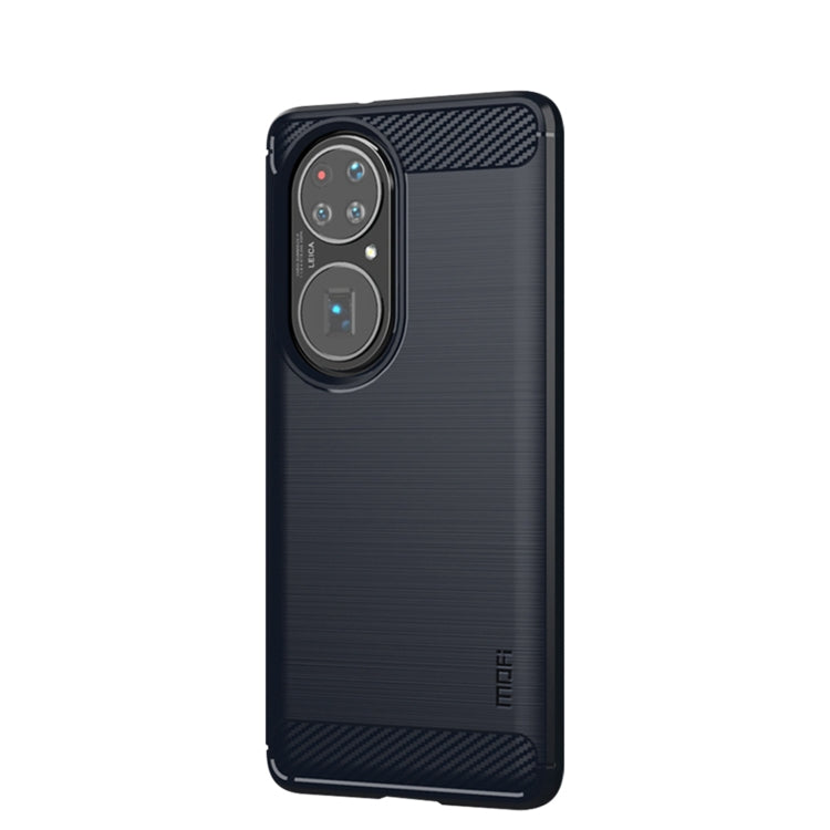 For Huawei P50 MOFI Gentleness Series Brushed Texture Carbon Fiber Soft TPU Case(Blue) - Huawei Cases by MOFI | Online Shopping South Africa | PMC TechLife | Buy Now Pay Later Mobicred