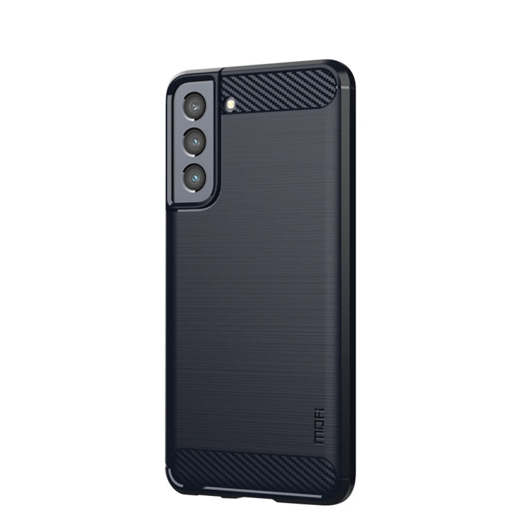 For Samsung Galaxy S21 FE MOFI Gentleness Series Brushed Texture Carbon Fiber Soft TPU Case(Blue) - Galaxy Phone Cases by MOFI | Online Shopping South Africa | PMC TechLife