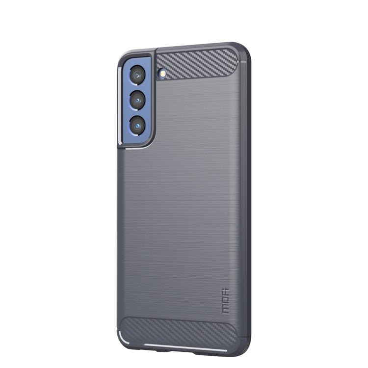 For Samsung Galaxy S21 FE MOFI Gentleness Series Brushed Texture Carbon Fiber Soft TPU Case(Gray) - Galaxy Phone Cases by MOFI | Online Shopping South Africa | PMC TechLife | Buy Now Pay Later Mobicred