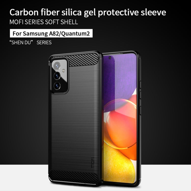 For Samsung Galaxy A82 / Quantum2 MOFI Gentleness Series Brushed Texture Carbon Fiber Soft TPU Case(Blue) - Galaxy Phone Cases by MOFI | Online Shopping South Africa | PMC TechLife | Buy Now Pay Later Mobicred