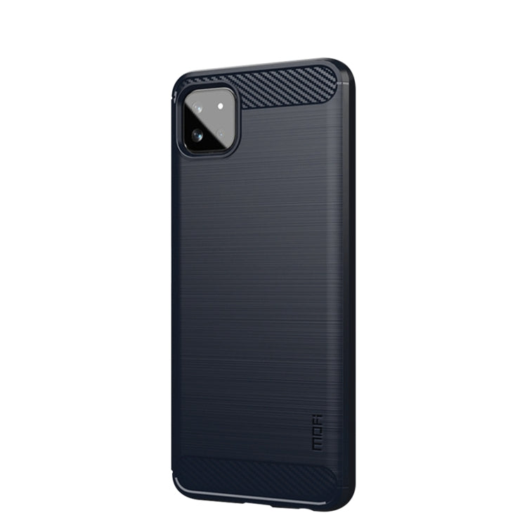 For Samsung Galaxy A22 5G MOFI Gentleness Series Brushed Texture Carbon Fiber Soft TPU Case(Blue) - Galaxy Phone Cases by MOFI | Online Shopping South Africa | PMC TechLife