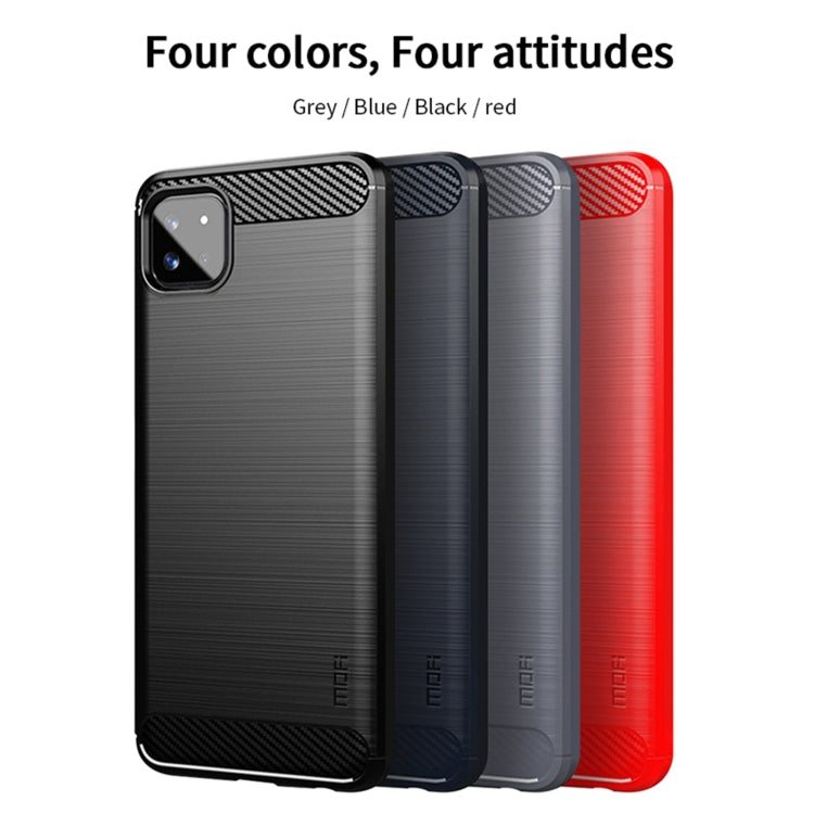 For Samsung Galaxy A22 5G MOFI Gentleness Series Brushed Texture Carbon Fiber Soft TPU Case(Blue) - Galaxy Phone Cases by MOFI | Online Shopping South Africa | PMC TechLife