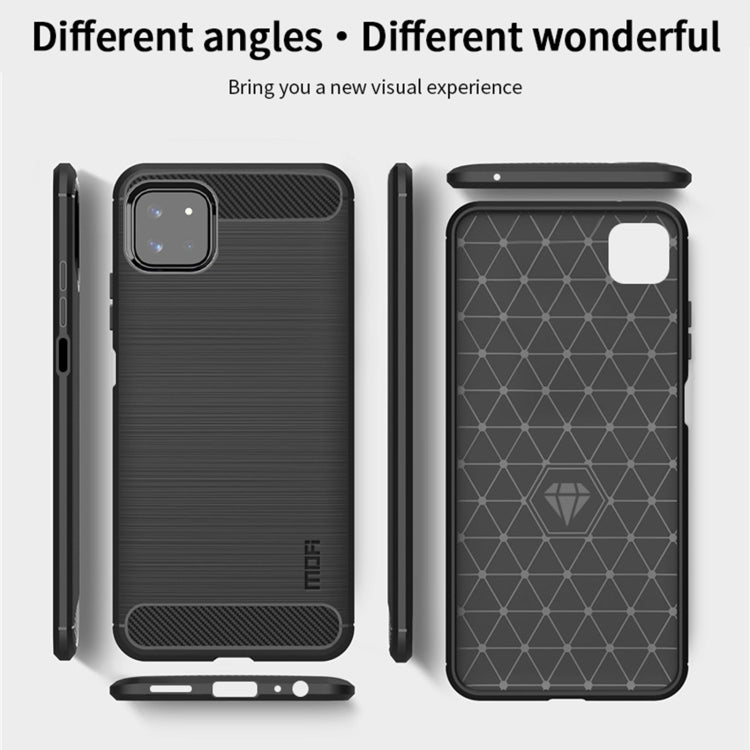 For Samsung Galaxy A22 5G MOFI Gentleness Series Brushed Texture Carbon Fiber Soft TPU Case(Blue) - Galaxy Phone Cases by MOFI | Online Shopping South Africa | PMC TechLife