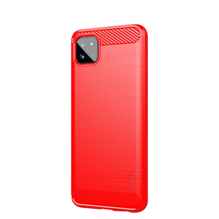 For Samsung Galaxy A22 5G MOFI Gentleness Series Brushed Texture Carbon Fiber Soft TPU Case(Red) - free shipping - PMC TechLife - Order now!