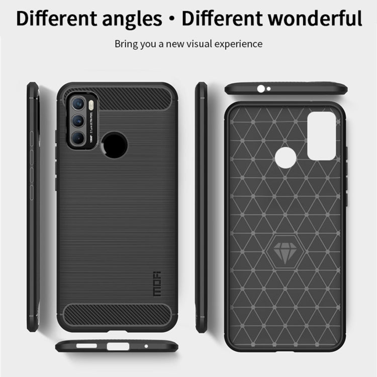 For Motorola G60 / G40 Fusion MOFI Gentleness Series Brushed Texture Carbon Fiber Soft TPU Case(Blue) - Motorola Cases by MOFI | Online Shopping South Africa | PMC TechLife