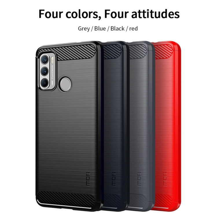 For Motorola G60 / G40 Fusion MOFI Gentleness Series Brushed Texture Carbon Fiber Soft TPU Case(Gray) - Motorola Cases by MOFI | Online Shopping South Africa | PMC TechLife