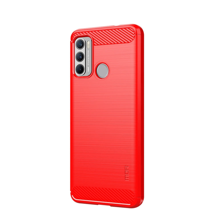 For Motorola G60 / G40 Fusion MOFI Gentleness Series Brushed Texture Carbon Fiber Soft TPU Case(Red) - Motorola Cases by MOFI | Online Shopping South Africa | PMC TechLife