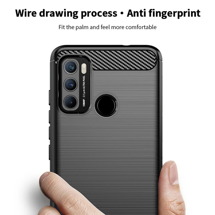 For Motorola G60 / G40 Fusion MOFI Gentleness Series Brushed Texture Carbon Fiber Soft TPU Case(Red) - Motorola Cases by MOFI | Online Shopping South Africa | PMC TechLife