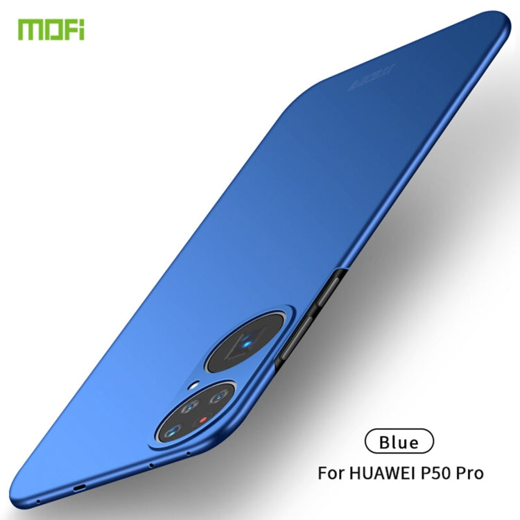 For Huawei P50 Pro MOFI Frosted PC Ultra-thin Hard Case(Blue) - Huawei Cases by MOFI | Online Shopping South Africa | PMC TechLife