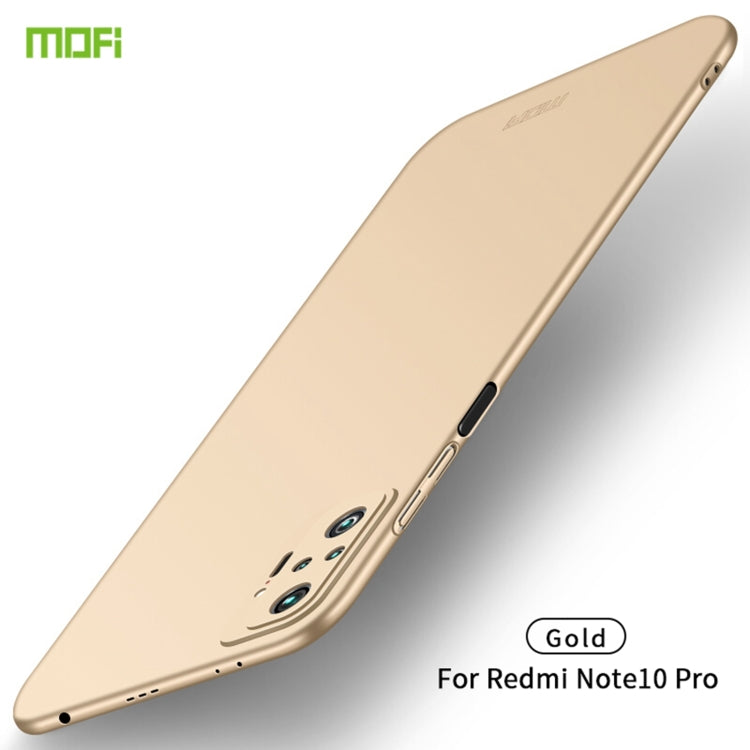 For Xiaomi Redmi Note10 Pro MOFI Frosted PC Ultra-thin Hard Case(Gold) - Xiaomi Cases by MOFI | Online Shopping South Africa | PMC TechLife | Buy Now Pay Later Mobicred