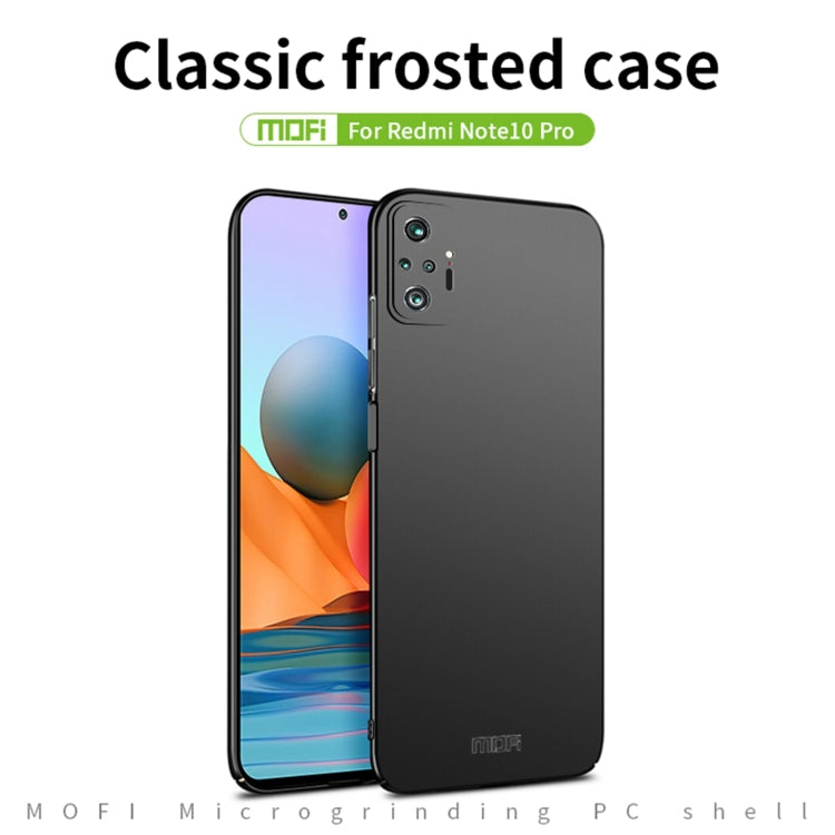 For Xiaomi Redmi Note10 Pro MOFI Frosted PC Ultra-thin Hard Case(Gold) - Xiaomi Cases by MOFI | Online Shopping South Africa | PMC TechLife | Buy Now Pay Later Mobicred