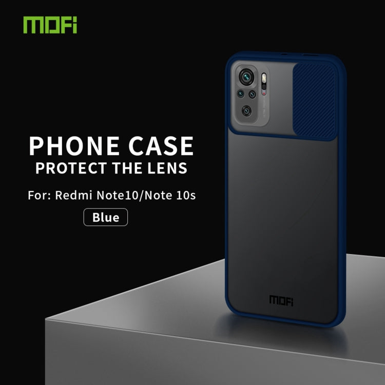 For Xiaomi Redmi Note 10 4G / Note 10S MOFI Xing Dun Series Translucent Frosted PC + TPU Privacy Anti-glare Shockproof All-inclusive Protective Case(Blue) - Xiaomi Cases by MOFI | Online Shopping South Africa | PMC TechLife | Buy Now Pay Later Mobicred