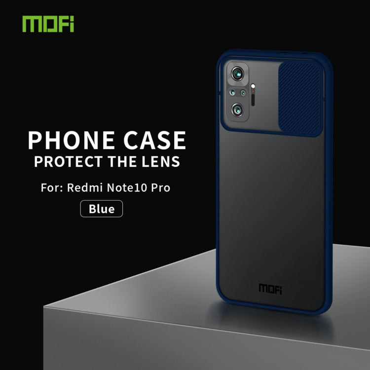 For Xiaomi Redmi Note 10 Pro / Note 10 Pro Max MOFI Xing Dun Series Translucent Frosted PC + TPU Privacy Anti-glare Shockproof All-inclusive Protective Case(Blue) - Xiaomi Cases by MOFI | Online Shopping South Africa | PMC TechLife | Buy Now Pay Later Mobicred