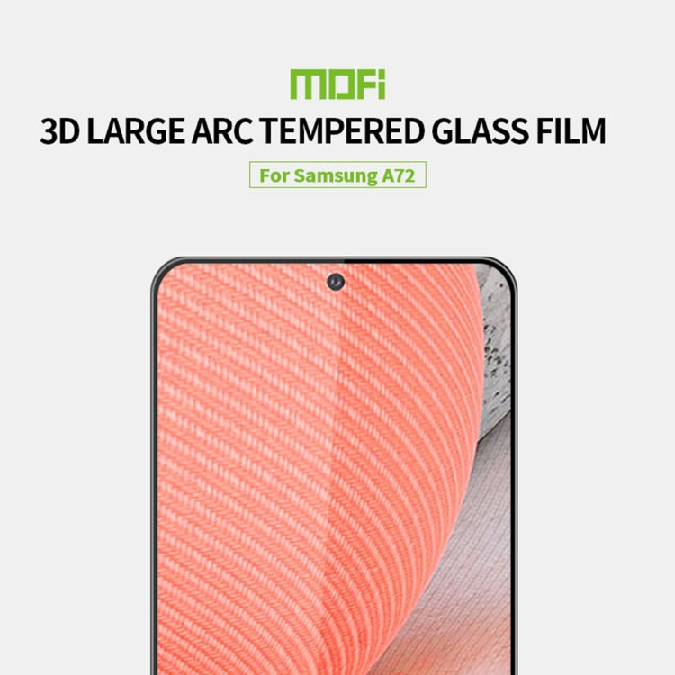For Samsung Galaxy A72 4G/5G MOFI 9H 3D Explosion-proof Curved Screen Tempered Glass Film(Black) - Galaxy Tempered Glass by MOFI | Online Shopping South Africa | PMC TechLife | Buy Now Pay Later Mobicred