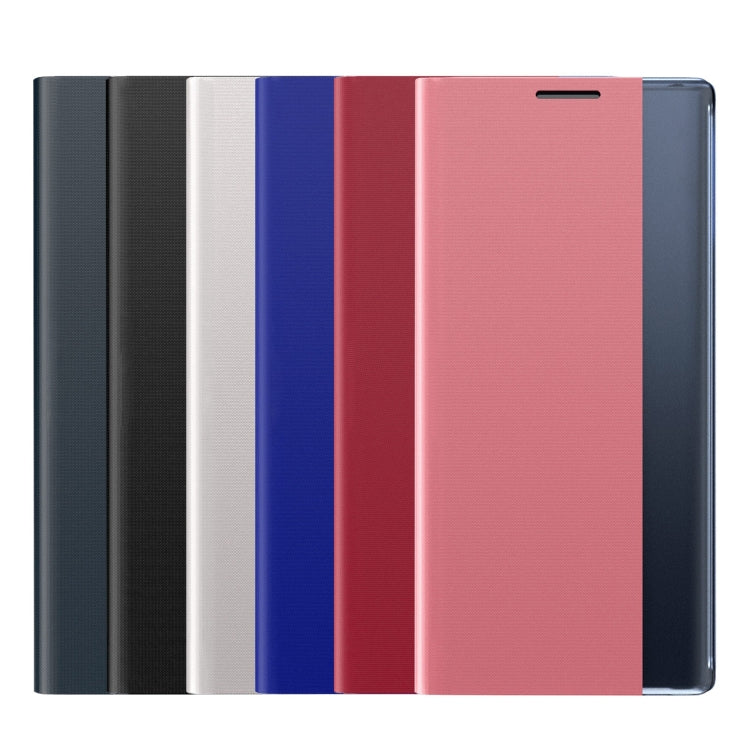 For Samsung Galaxy S21 FE Plain Texture Cloth Attraction Flip Holder Leather Phone Case(Dark Blue) - Galaxy Phone Cases by PMC TechLife | Online Shopping South Africa | PMC TechLife