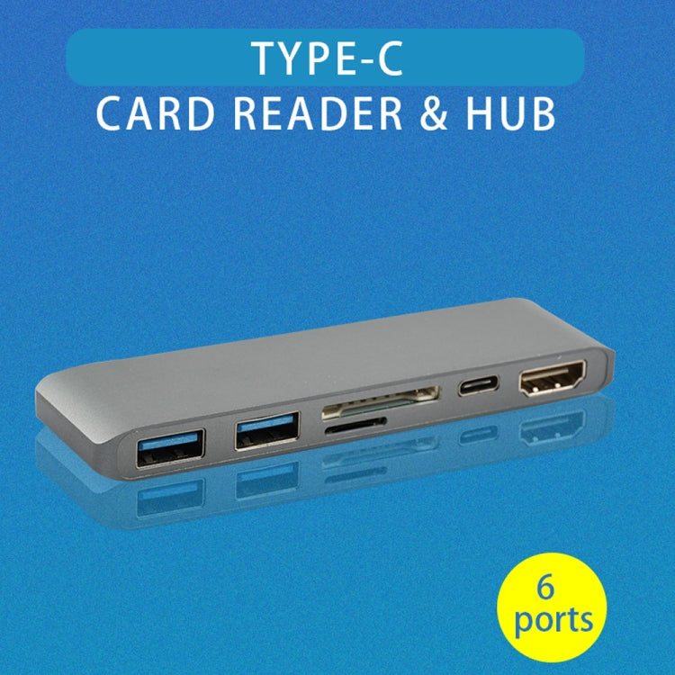 WS-15 6 in 1 Type-C to HDMI + USB 3.0 x 2 + SD + TF + PD HUB Converter - USB HUB by PMC Jewellery | Online Shopping South Africa | PMC Jewellery | Buy Now Pay Later Mobicred