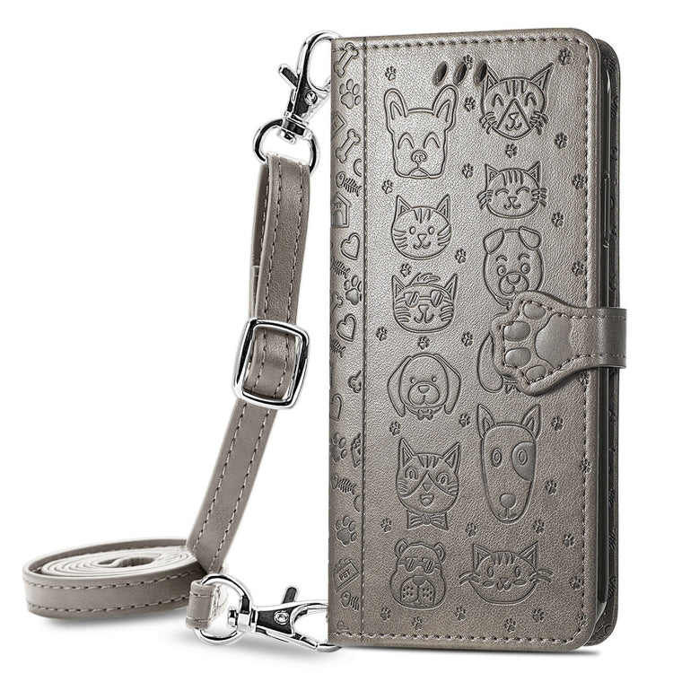 For Samsung Galaxy A32 5G Cute Cat and Dog Embossed Horizontal Flip Leather Case with Holder & Card Slots & Wallet & Crossbody Lanyard & Card Cover(Gray) - Galaxy Phone Cases by PMC TechLife | Online Shopping South Africa | PMC TechLife